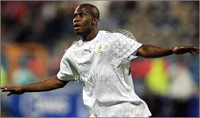 Amoah scores a goal for Ghana Black Stars