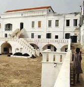 Front view of the slave castle in Ghana
